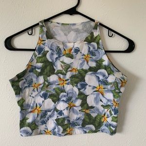 *SOLD* American Apparel Floral Crop Tank